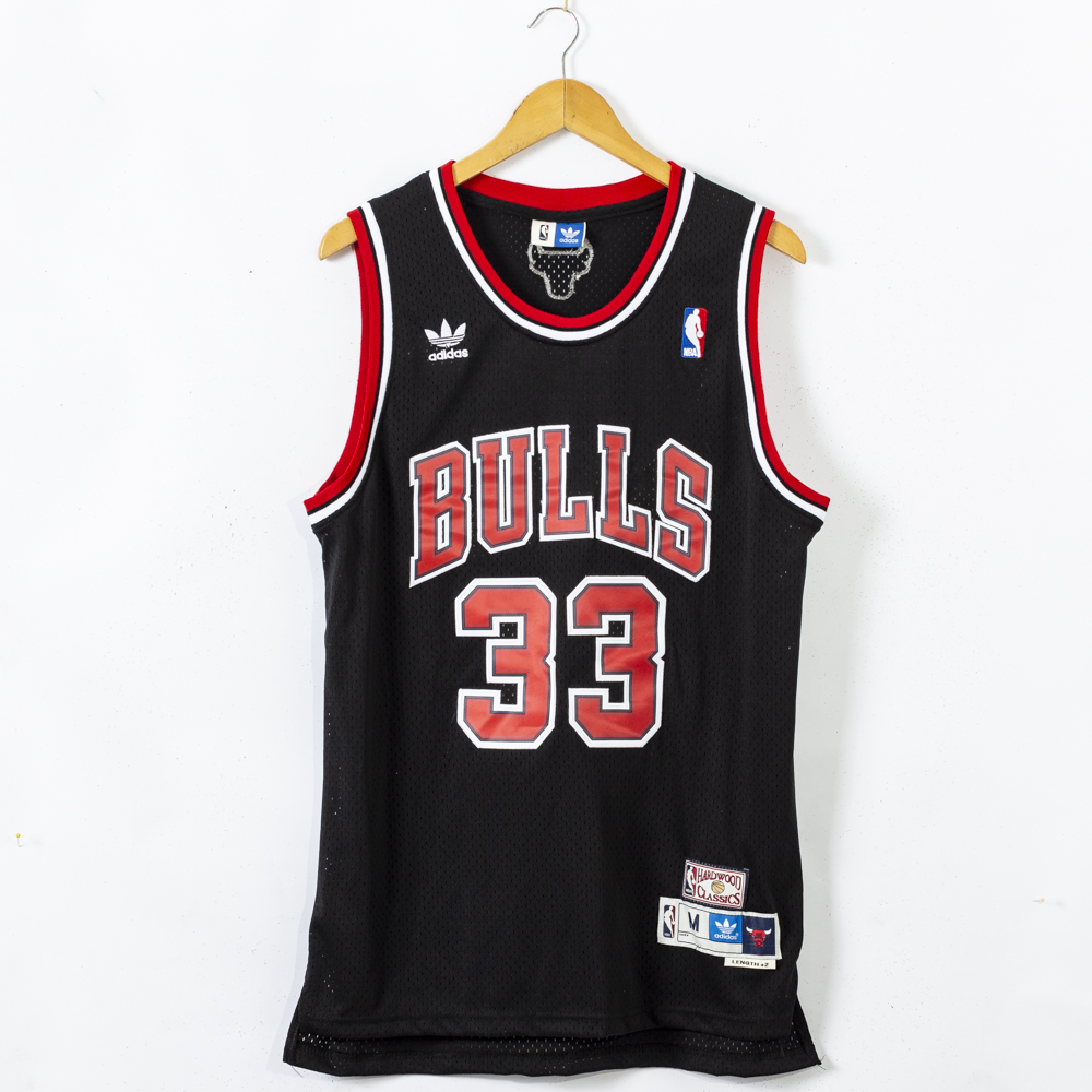 Men Chicago Bulls #33 Pippen Black NBA throwback Jerseys->chicago bulls->NBA Jersey